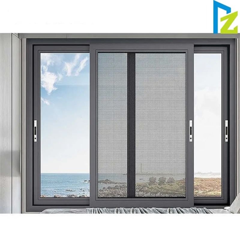 Ventana de aluminio corredera de cristal doble acristalado personalizada para viviendas