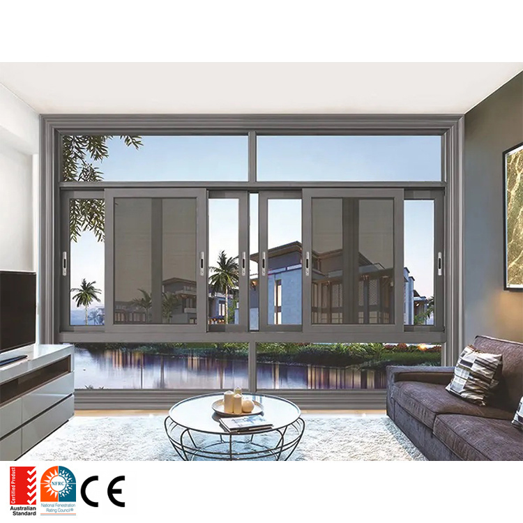 Ventanas y puertas corredizas de vidrio de aluminio con aislamiento térmico personalizadas, resistentes a huracanes