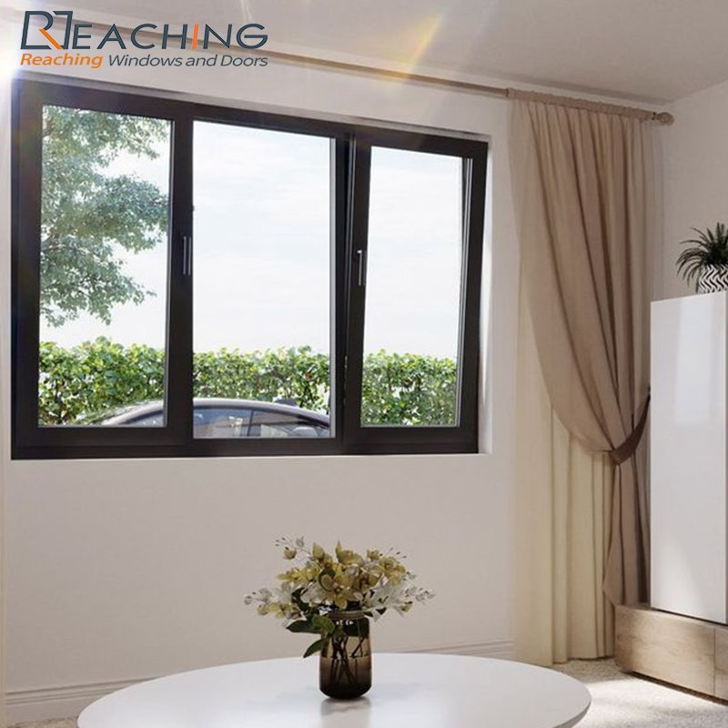 Ventana deslizante de vidrio de aluminio de un solo, doble y triple acristalamiento para uso residencial en villa o apartamento