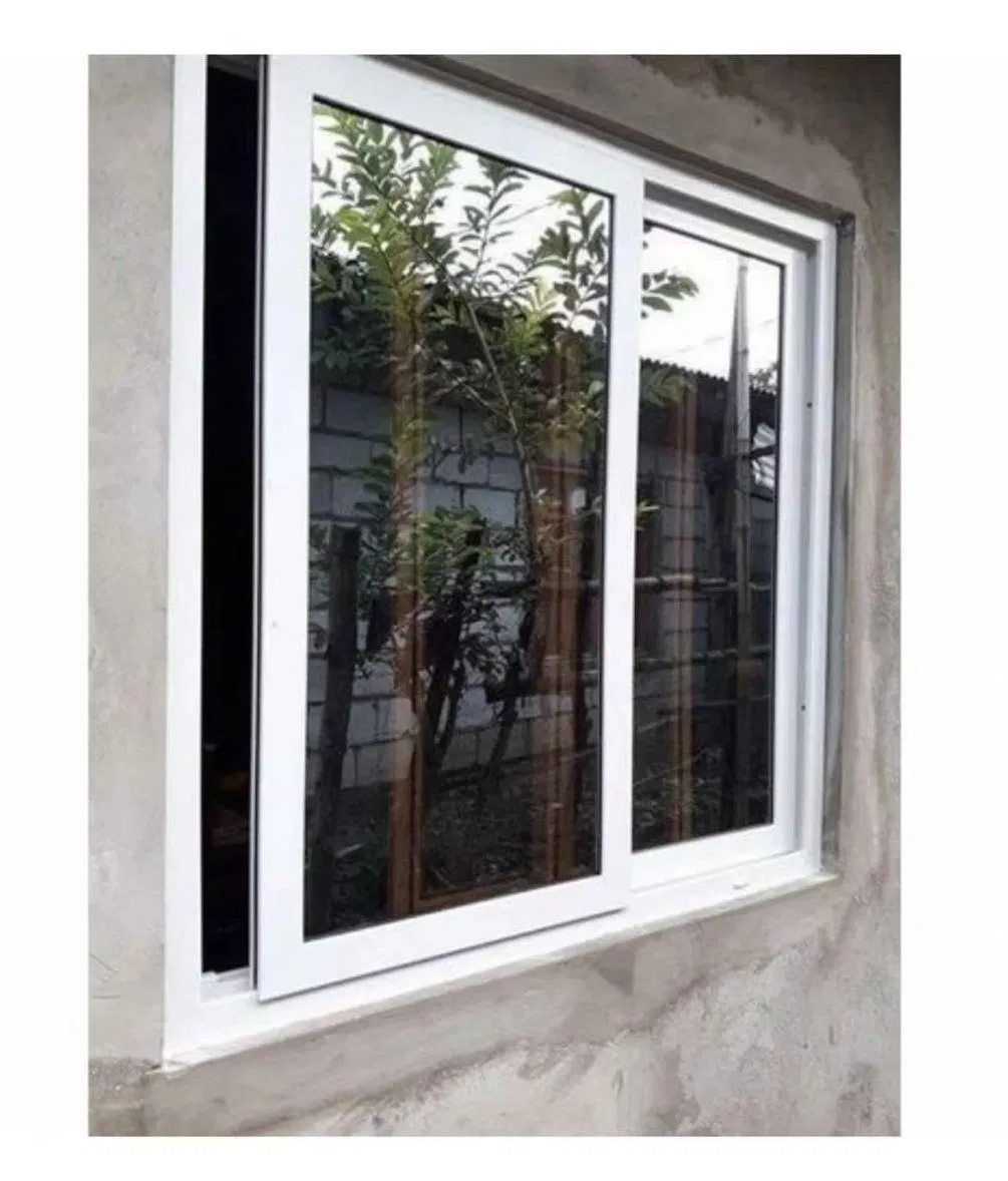 Ventana de vinilo a prueba de sonido, nuevo diseño y ventana de aluminio, de un solo y doble panel, deslizante en diseño moderno con vidrio doble y triple