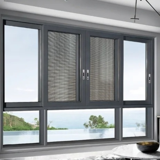 Ventanas deslizantes de aluminio de alto rendimiento y gran vista con vidrio transparente de alta demanda