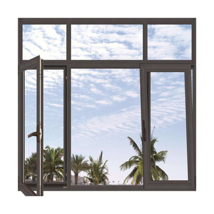 Ventana de aluminio insonorizada con doble y triple acristalamiento de vidrio Low-E, tipo oscilobatiente, corredera y abatible