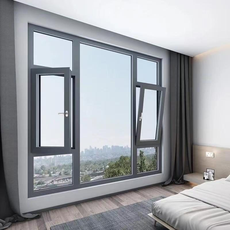 Ventana deslizante de alta seguridad de fábrica nueva, tamaño pequeño, ventana horizontal de plástico, ventana de doble acristalamiento para sótano, ventanas de PVC