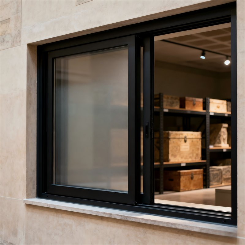 Ventana corrediza de aluminio con ruptura térmica y cerradura multipunto de alta seguridad
