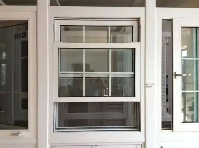 Ventana deslizante vertical automática de vidrio de aluminio Ventanas de doble colgado