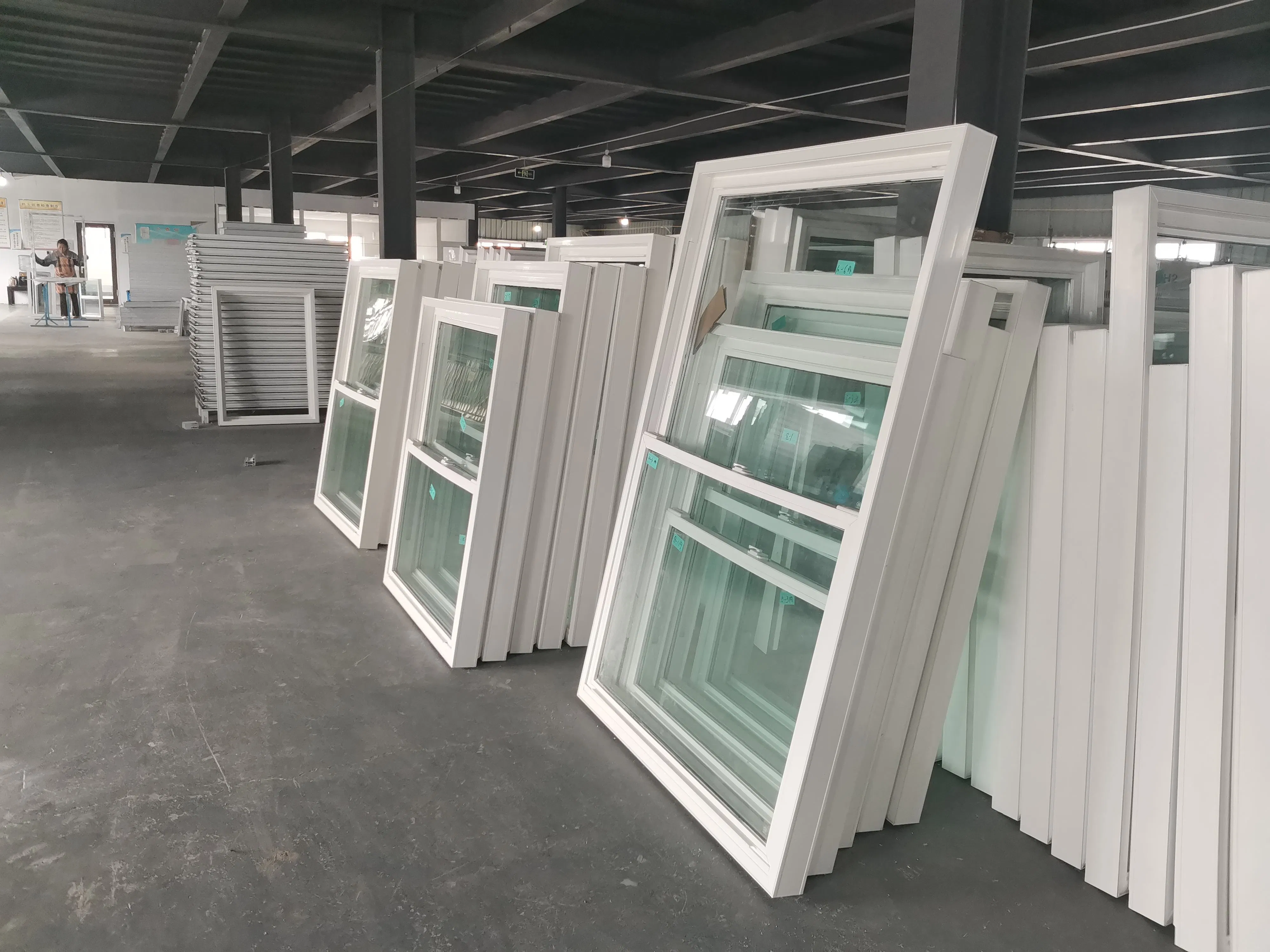 Ventana deslizante de vinilo de doble panel de precio económico, de una sola hoja, de PVC, hacia arriba y hacia abajo