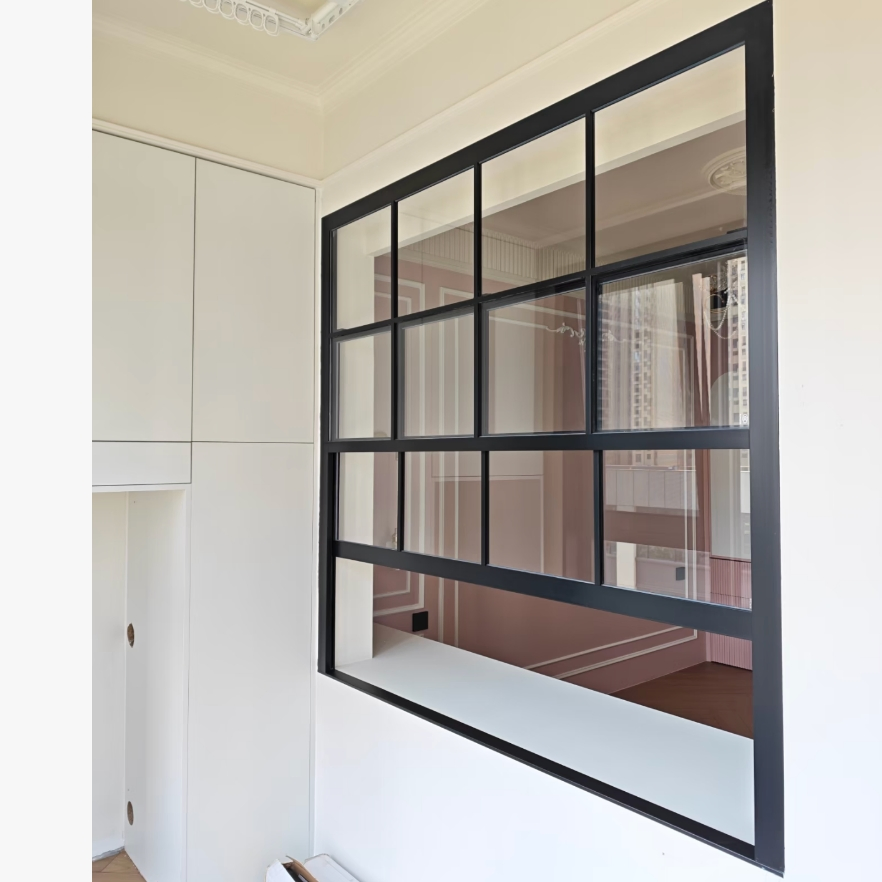 Ventana deslizante vertical de vidrio grande para proyectos de diseño arquitectónico contemporáneo