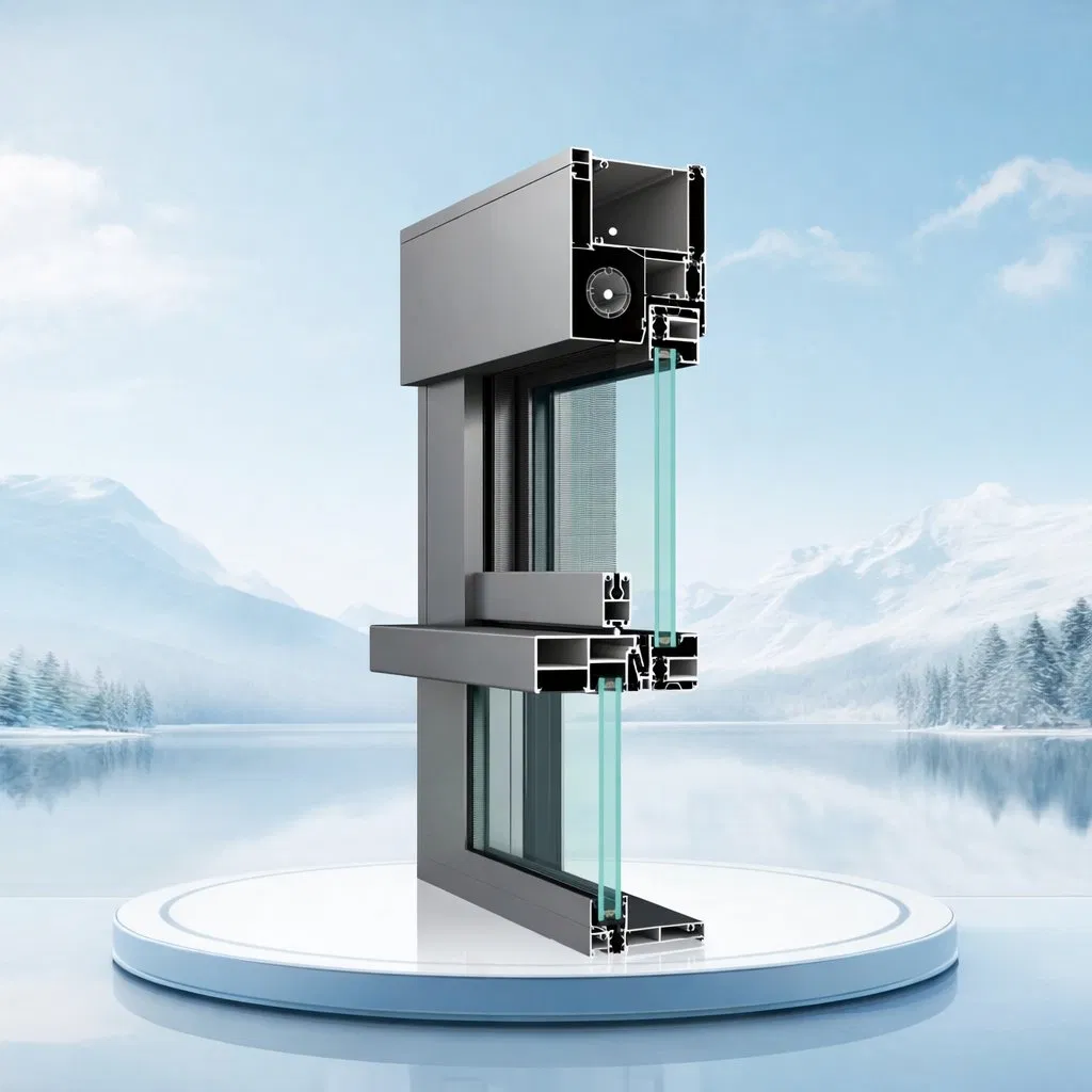 Puertas y Ventanas Casa Pasiva Solar Residencial Aislante Doble Triple Acristalamiento Templado Vidrio Imagen Aluminio Deslizante Elevador Eléctrico Ventana