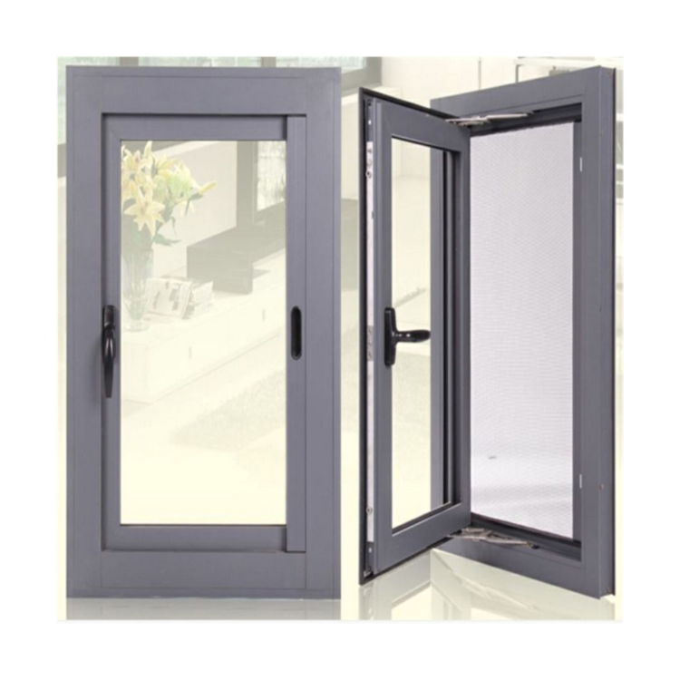Ventana de aluminio insonorizada con doble y triple acristalamiento de vidrio Low-E, tipo oscilobatiente, corredera y abatible