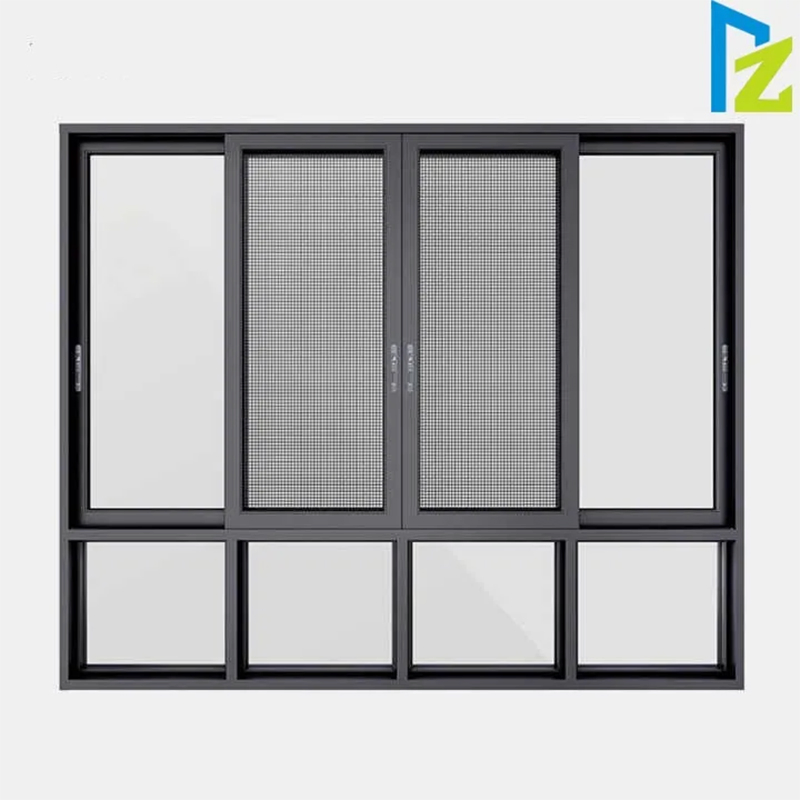 Ventana de aluminio corredera de cristal doble acristalado personalizada para viviendas