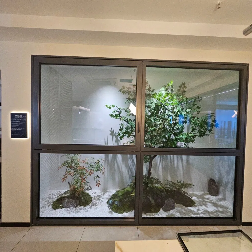 Proveedores de China personalizables, fáciles de instalar, ventana de vidrio fijo de aluminio con seguridad deslizante y de casement, templado fijo para villa y hogar