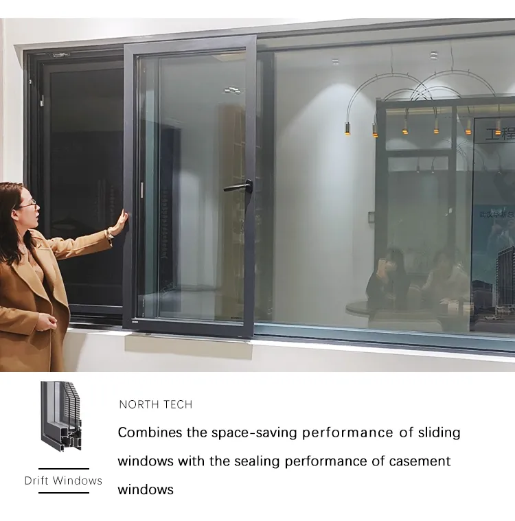 Mejor ventana deslizante de aluminio con ruptura térmica hermética y pantalla integrada