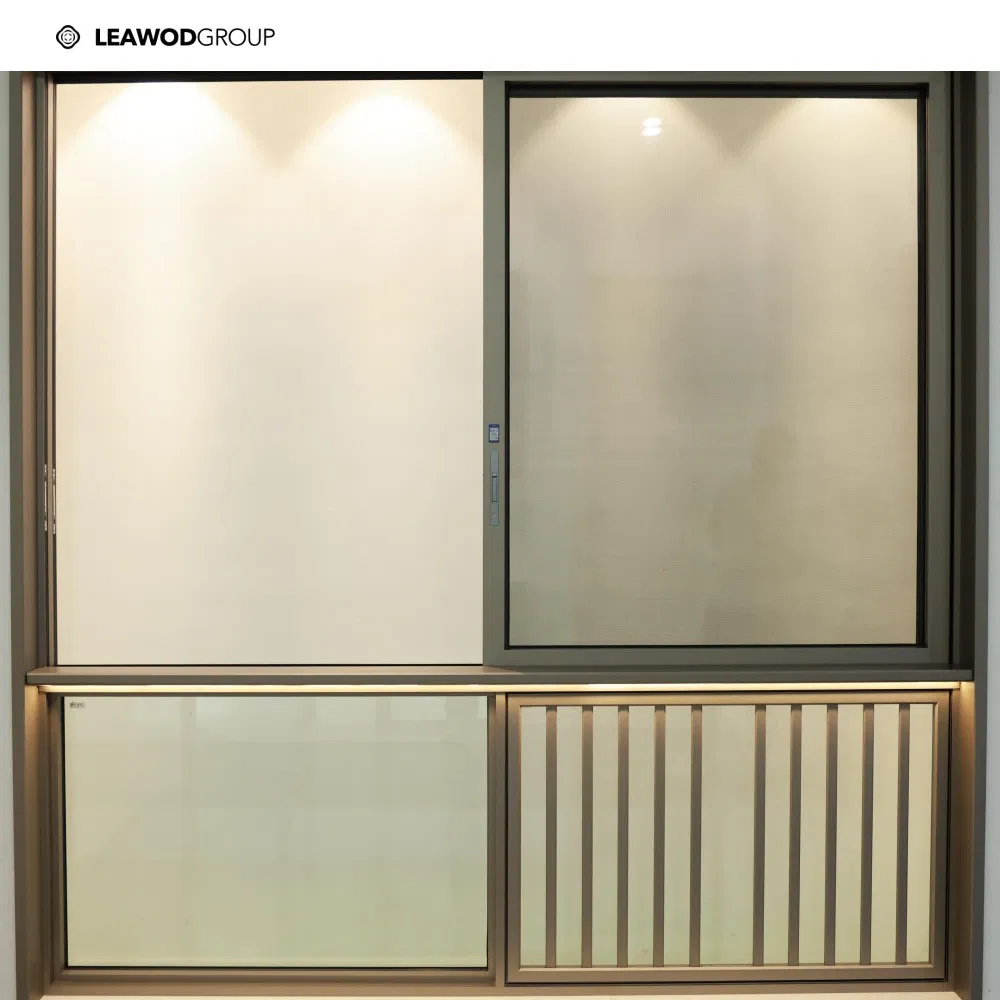 Suministro de fábrica de China de ventanas deslizantes de vidrio doble acristalado de aluminio premium con mosquitera para hogar, hotel, dormitorio y cocina