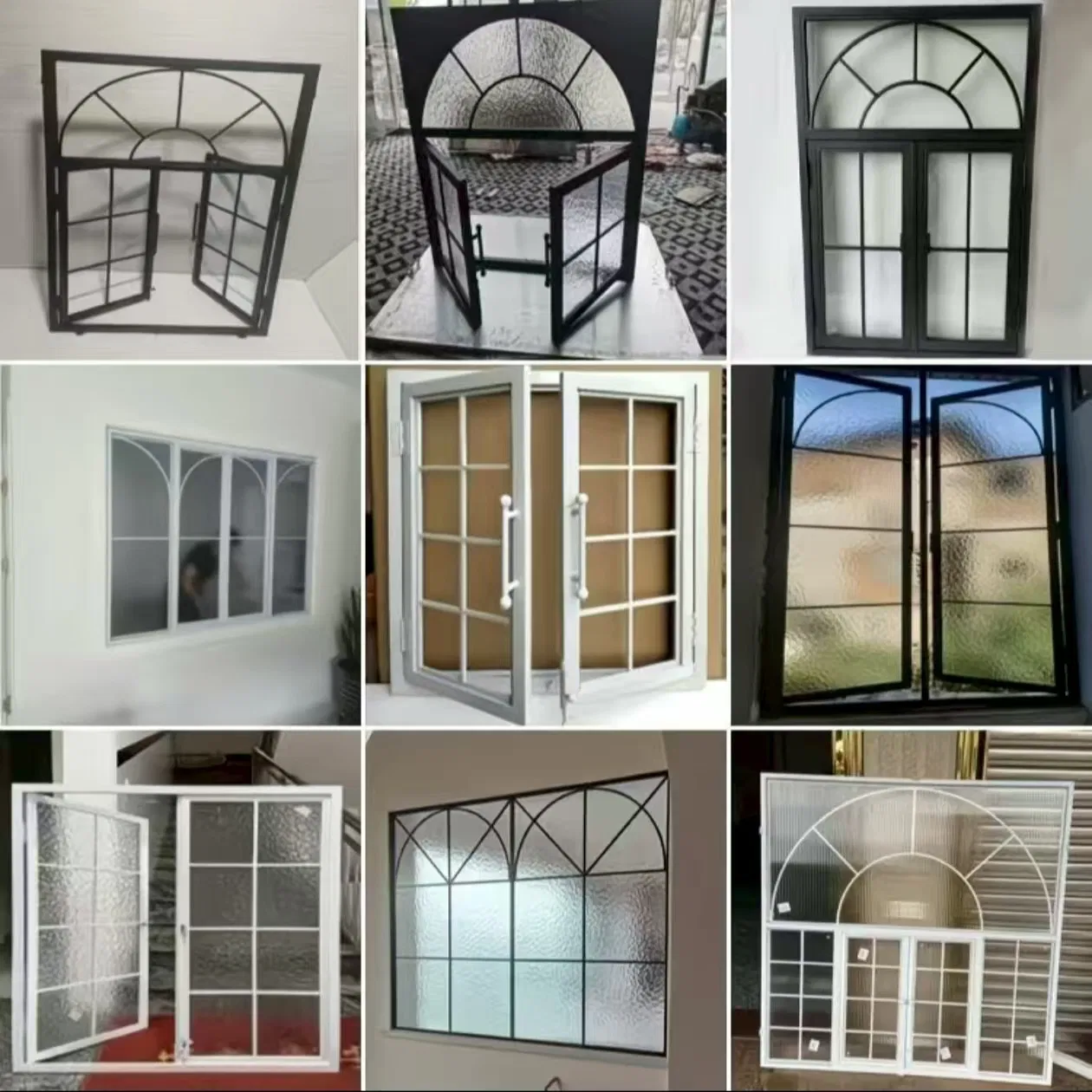 Ventanas deslizantes francesas de aluminio de marco delgado de estilo retro al por mayor
