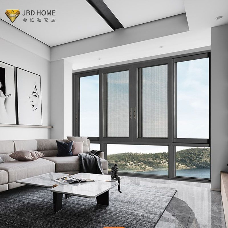 Ventanas deslizantes de aluminio elegantes para hoteles, ventana de metal moderna
