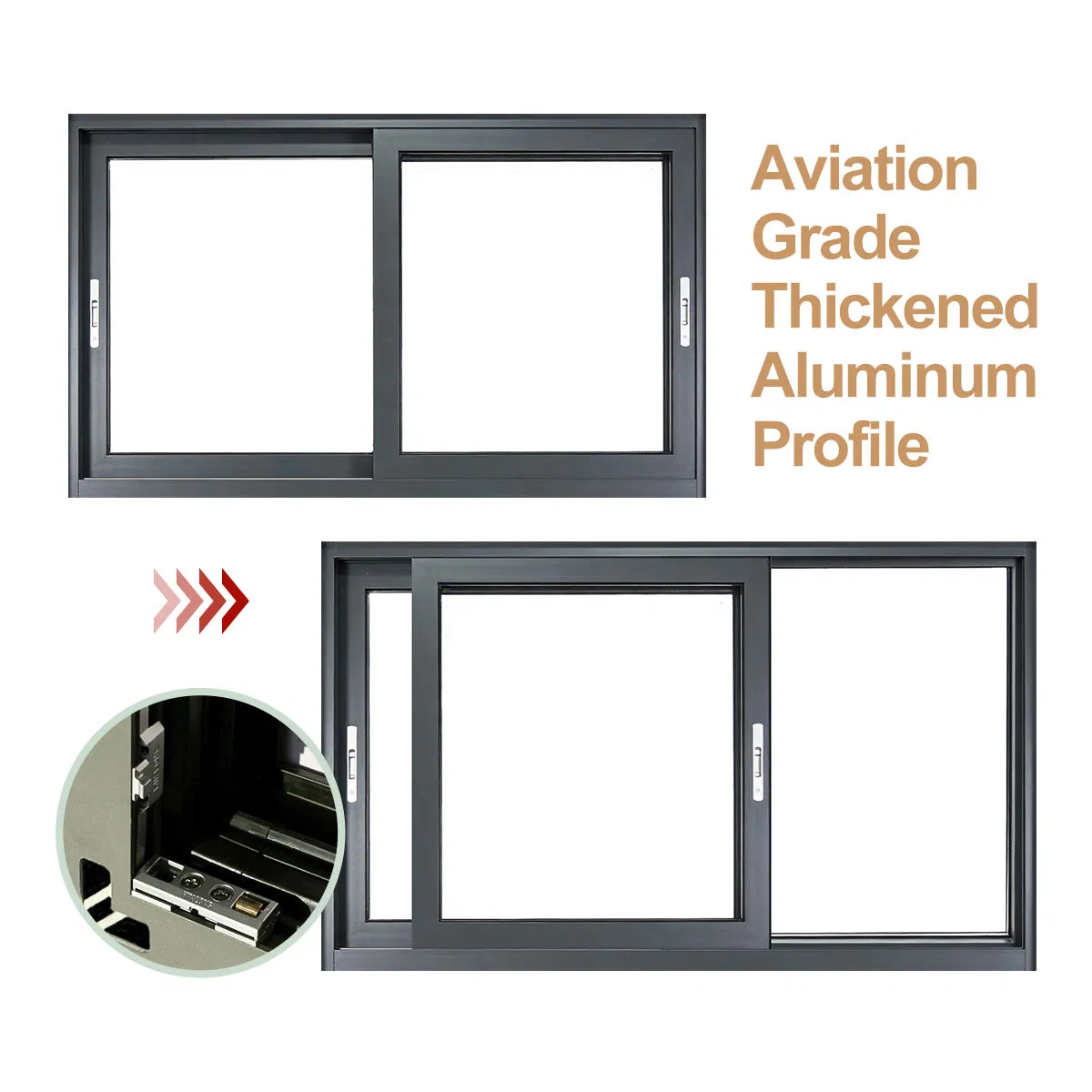 Ventanas y puertas corredizas de aluminio personalizado, aleación resistente al impacto, para huracanes, con vidrio templado doble Low-E, uso exterior para el hogar