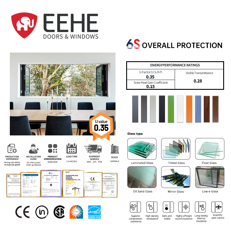 Ventana deslizante plegable personalizada con Proyecto Silencioso CSA
