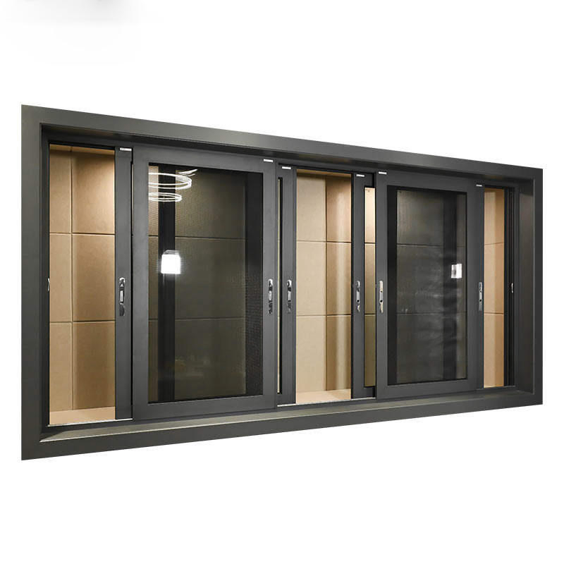 Ventana deslizante de aluminio doble acristalamiento resistente al impacto de huracanes personalizada