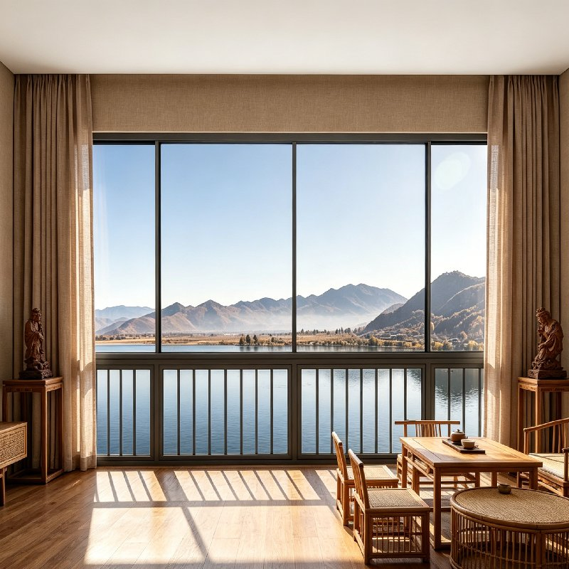 Diseño combinado de múltiples particiones, área deslizante fija separada, ventana de balcón de gran apertura