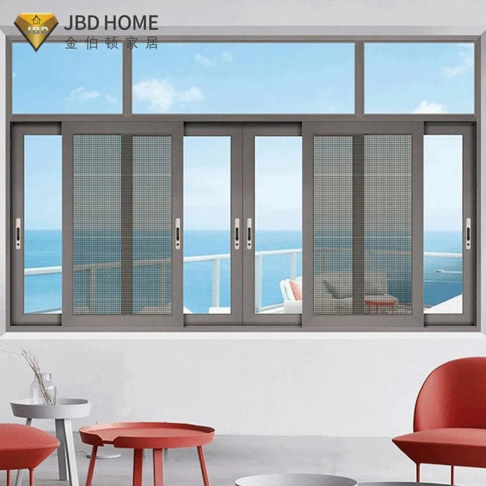 Ventana deslizante de vidrio de aluminio a prueba de sonido personalizada para proyecto de villa dormitorio lista