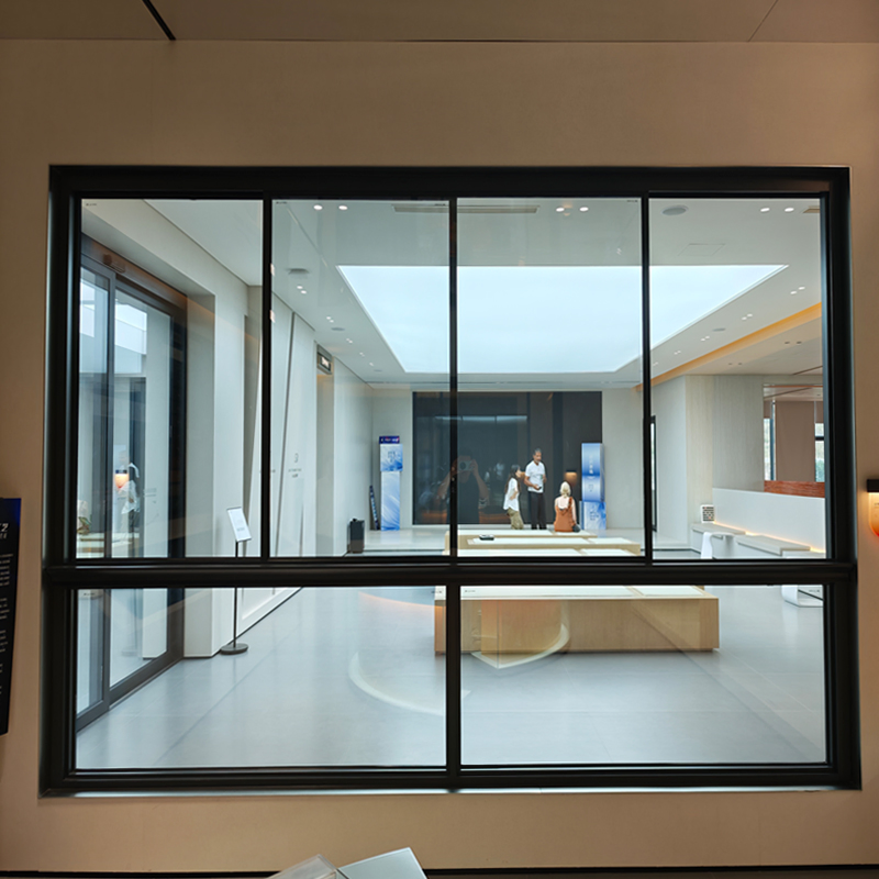Ventana deslizante de aluminio de doble acristalamiento para ahorro de energía con vidrio de aluminio