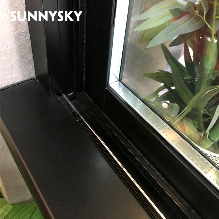 Ventana de doble hoja americana con marco de aluminio con ruptura térmica