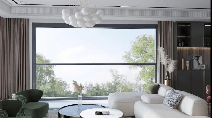 Ventana deslizante de aluminio eléctrico de alta calidad que se levanta y baja para uso comercial
