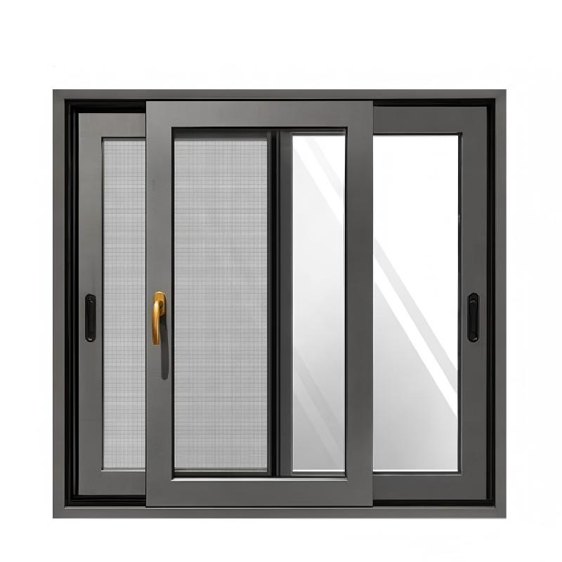 Ventanas deslizantes de color marrón de aluminio para apartamento