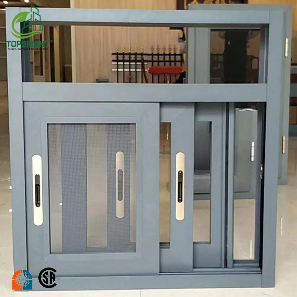 Último sistema de rieles de ventanas deslizantes de aluminio de diseño simple y suave para casas, ventanas de aluminio energéticamente eficientes
