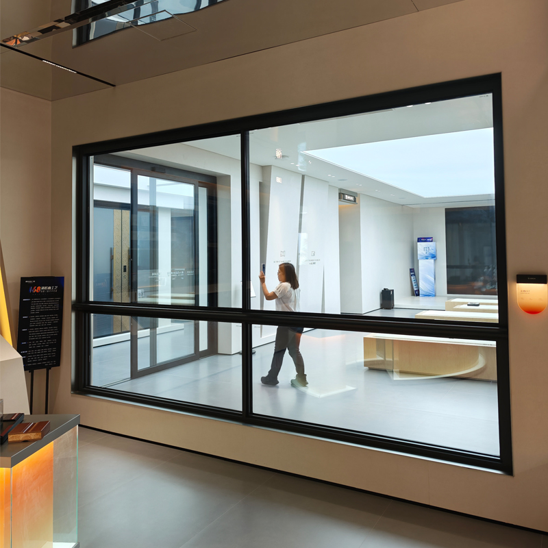 Ventana deslizante de aluminio de doble acristalamiento para ahorro de energía con vidrio de aluminio