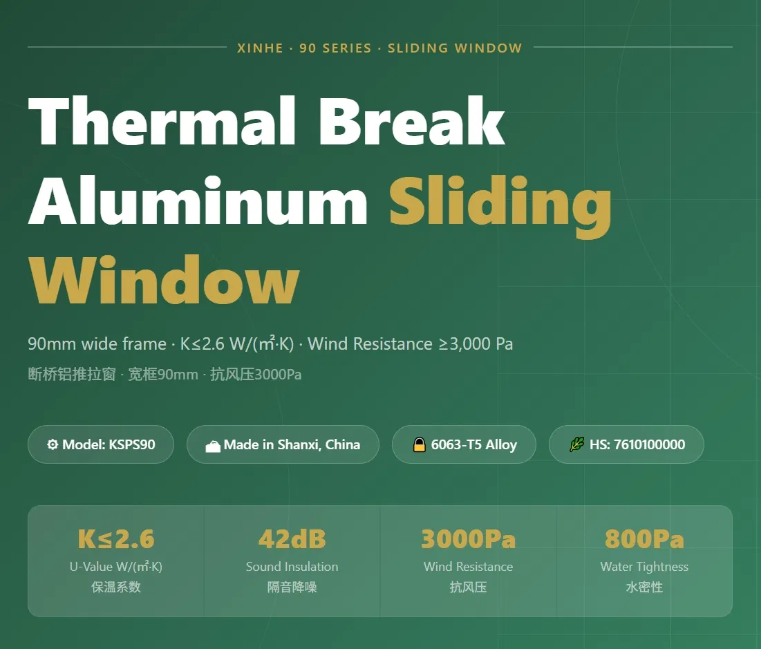Ventana deslizante de aluminio KSPS90