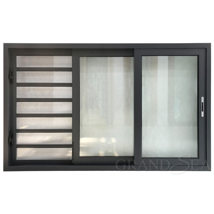 Sistema de deslizamiento grande de ventana deslizante de aluminio con persianas