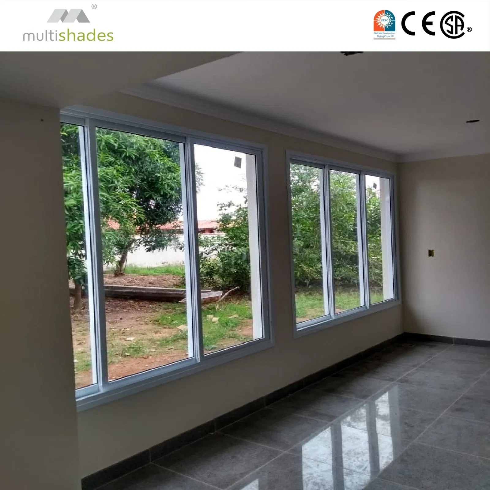 Ventana deslizante de aluminio eficiente en energía con característica de seguridad y herrajes