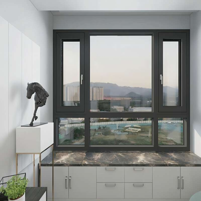 Ventana deslizante de aluminio triple acristalada al por mayor de fábrica de China para casa
