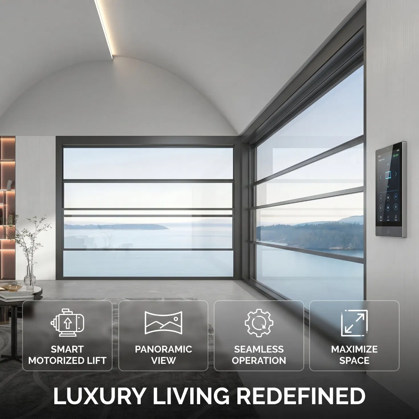 Puertas y Ventanas Casa Pasiva Solar Residencial Aislante Doble Triple Acristalamiento Templado Vidrio Imagen Aluminio Deslizante Elevador Eléctrico Ventana