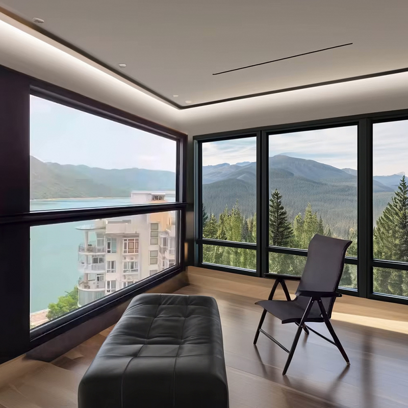 Sistema de ventana deslizante de suelo a techo con doble acristalamiento para balcón eléctrico Sunray
