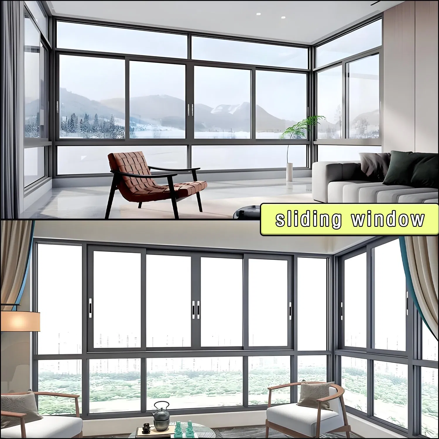Ventana de Deslizamiento de Aluminio Personalizada con Rotura Térmica - Modelo Deslizar para Mejor Aislamiento