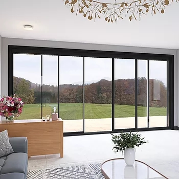 Ventanas deslizantes de color marrón de aluminio para apartamento