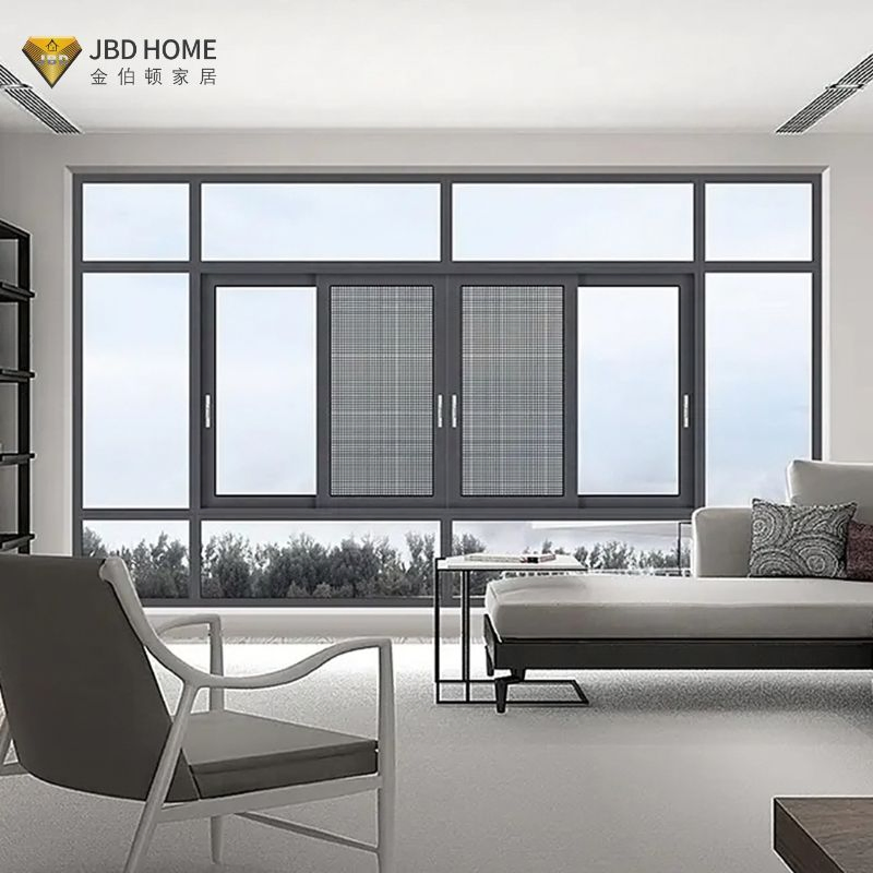 Ventanas deslizantes de aluminio elegantes para hoteles, ventana de metal moderna