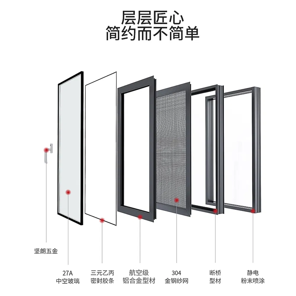 Ventana deslizante de aluminio para seguridad y privacidad
