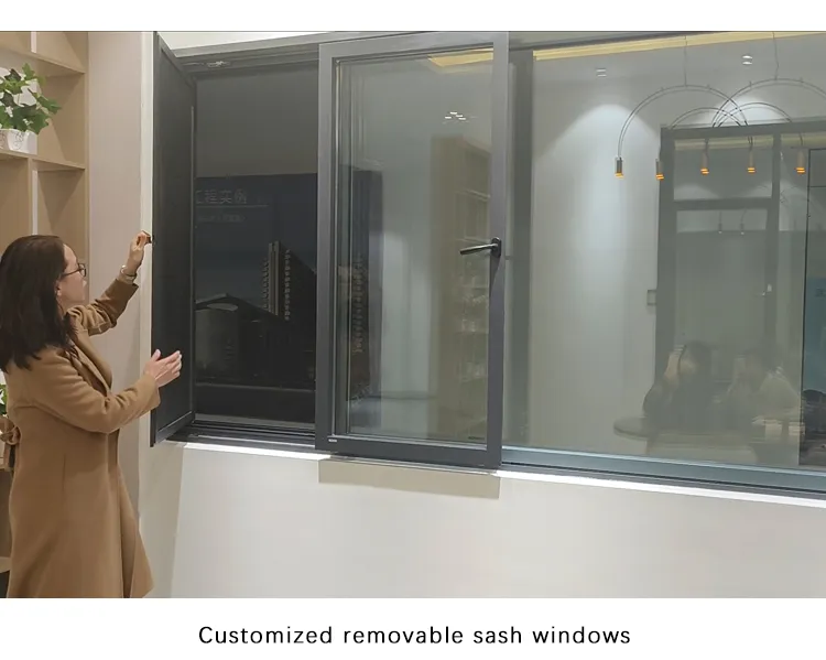 Mejor ventana deslizante de aluminio con ruptura térmica hermética y pantalla integrada