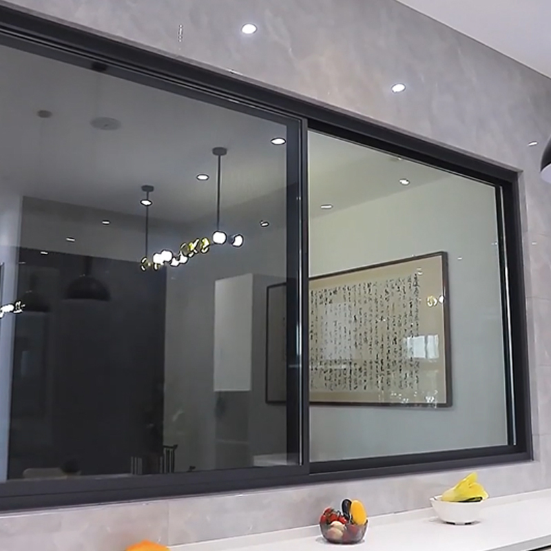 Precio de fábrica ventana deslizante de aluminio de doble acristalamiento con marco estrecho y delgado