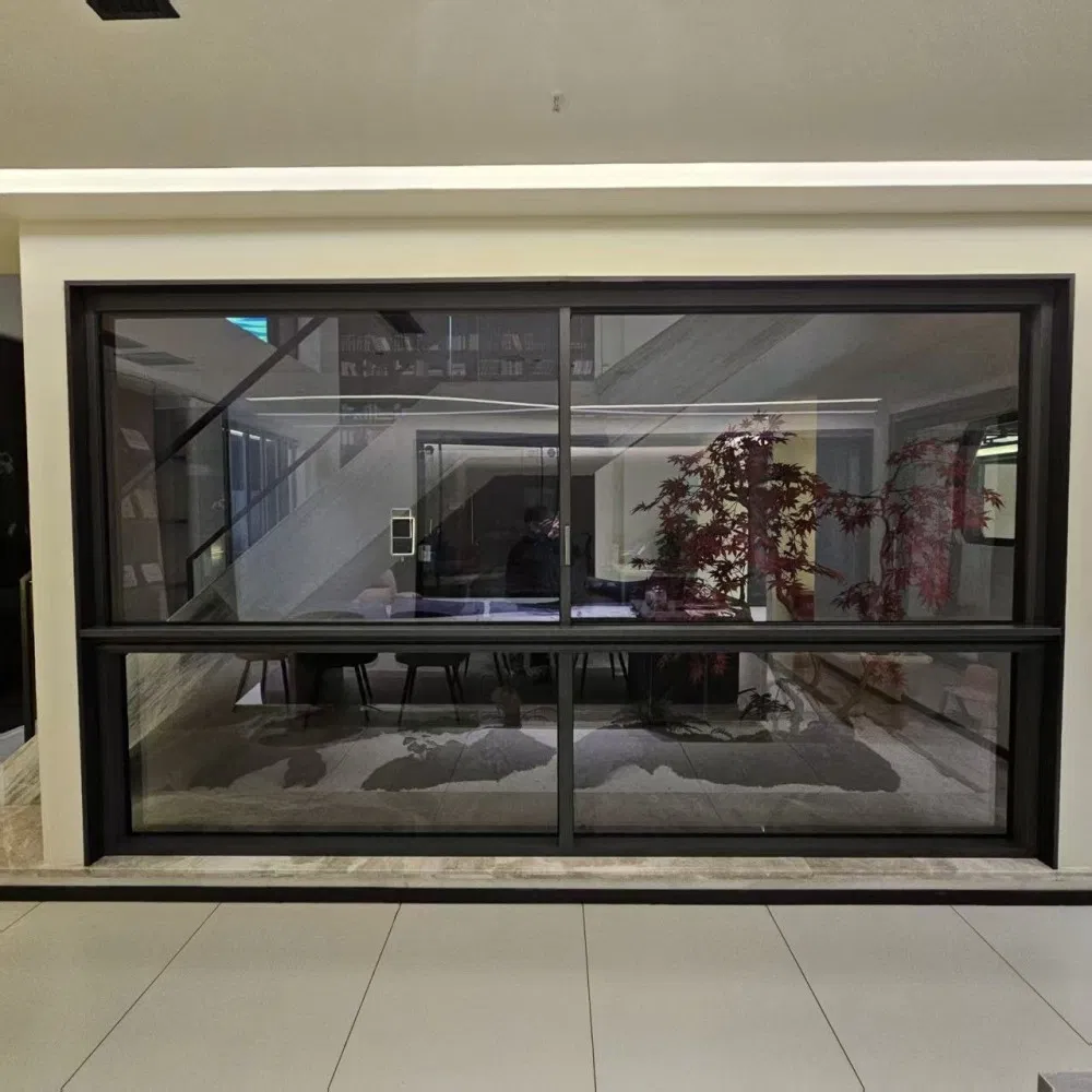 Proveedores de China personalizables, fáciles de instalar, ventana de vidrio fijo de aluminio con seguridad deslizante y de casement, templado fijo para villa y hogar