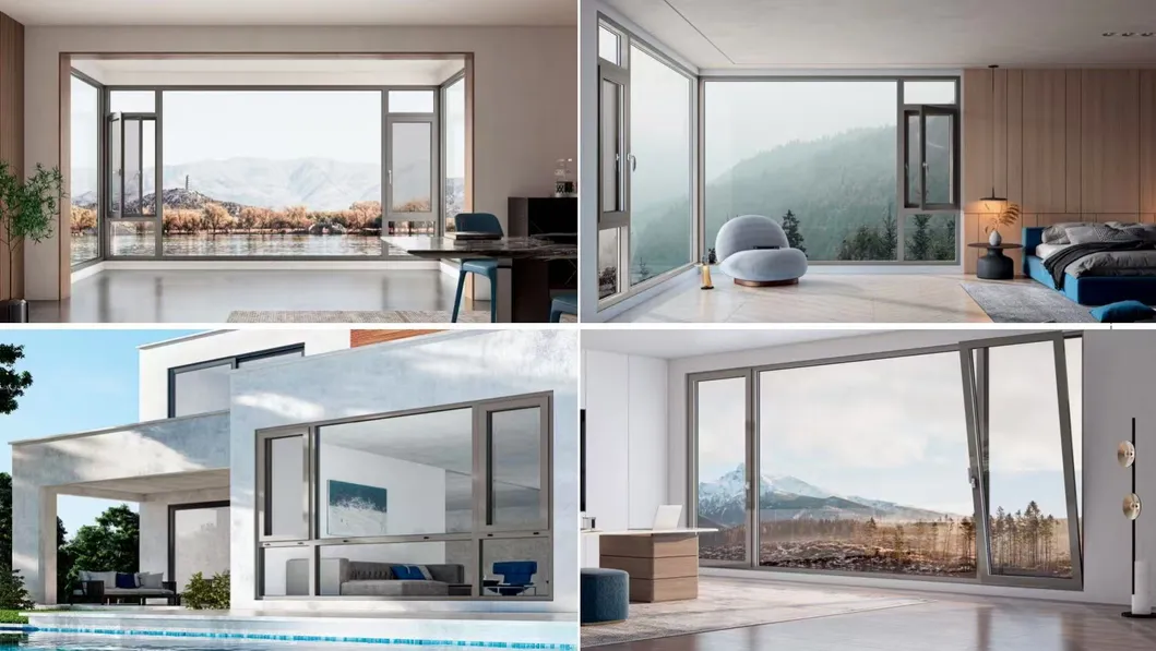 Vista exterior de ventana deslizante doble
