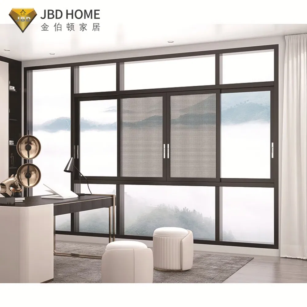 Ventana deslizante de vidrio de aluminio a prueba de sonido personalizada para proyecto de villa dormitorio lista