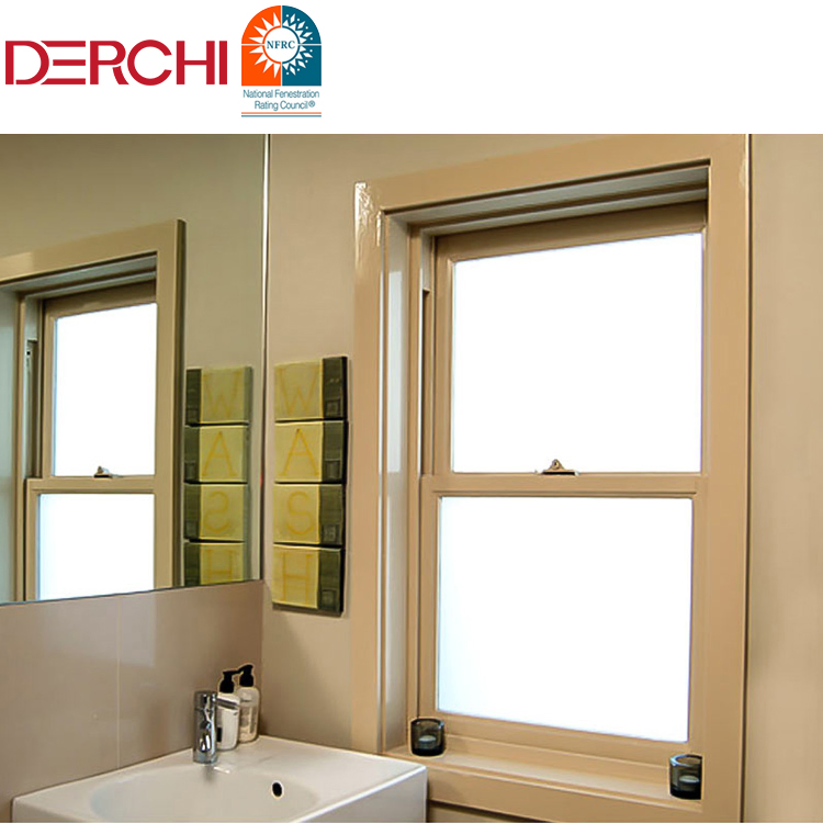 Diseño de rejilla de ventana de guillotina de un solo panel para cocina, ventana deslizante vertical de aluminio