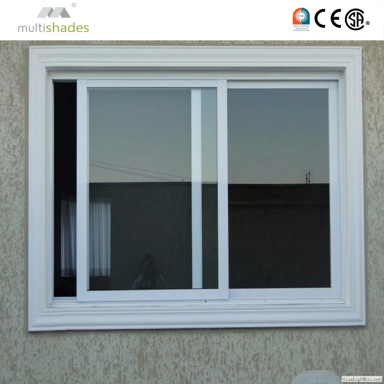 Ventana deslizante de aluminio duradera Multisades con deslizamiento elegante y protección contra el viento, ventana deslizante de metal con característica de seguridad mejorada y hardware de marca superior