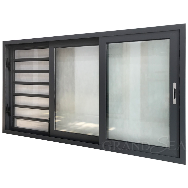 Sistema de deslizamiento grande de ventana deslizante de aluminio con persianas
