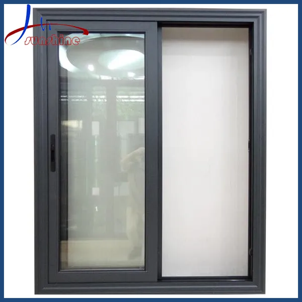 Ventana deslizante de aluminio comercial a prueba de viento con vidrio resistente OEM