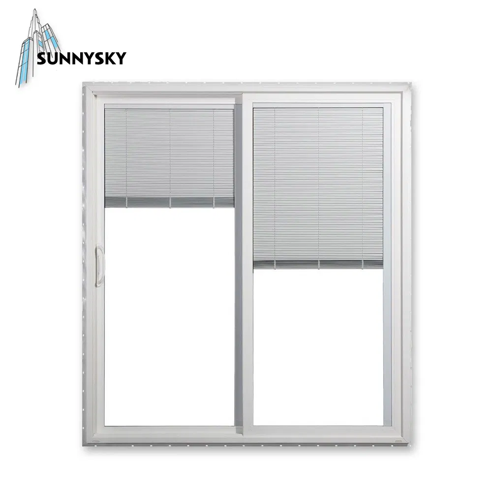 Ventana de doble hoja americana con marco de aluminio con ruptura térmica